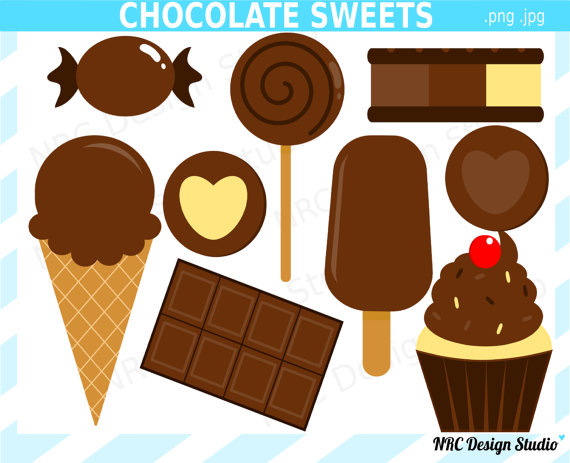 Final Sale Ice Cream Clip Art   Chocolate Sweets Clip Art   Digital    