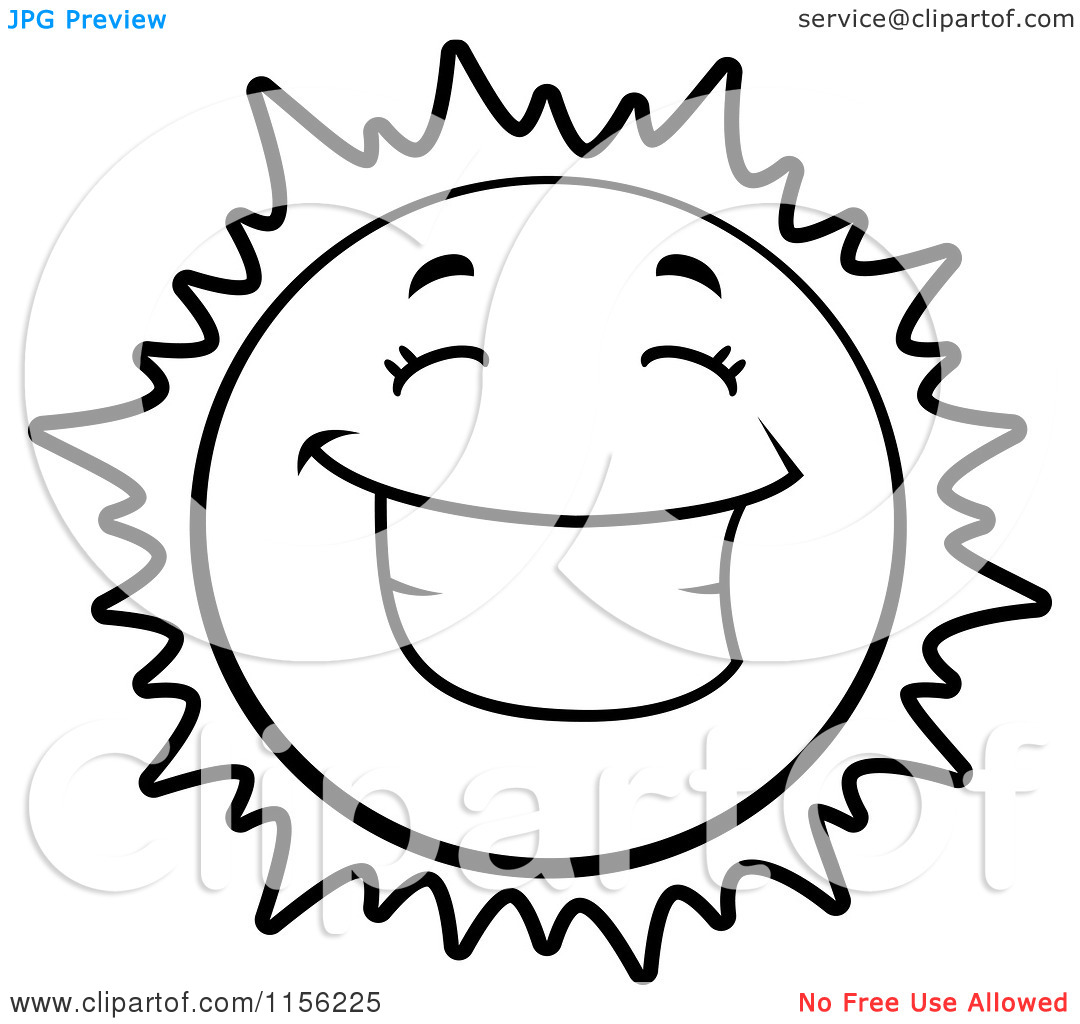 Happy Sun Clipart Black And White Cartoon Clipart Of A Black And White
