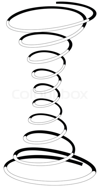 Illustration Of A Coil Spring On A White Background   Vector