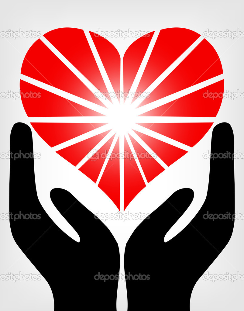 Image Of The Hands Holding Red Heart  Vector   Stock Vector