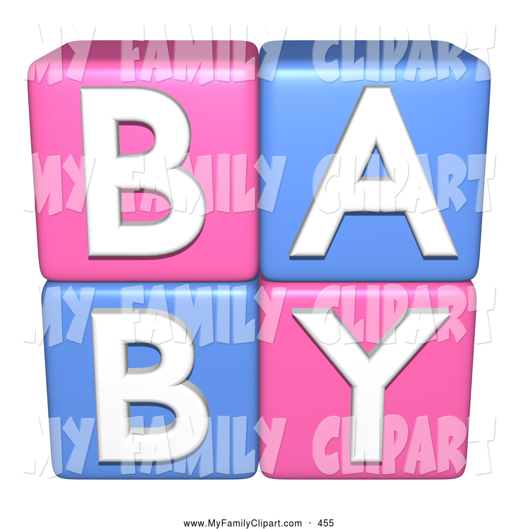 Larger Preview  Clip Art Of A Pink And Blue 3d Alphabet Blocks    