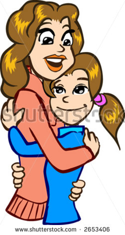 Mother Hugging Daughter Stock Vector Illustration 2653406