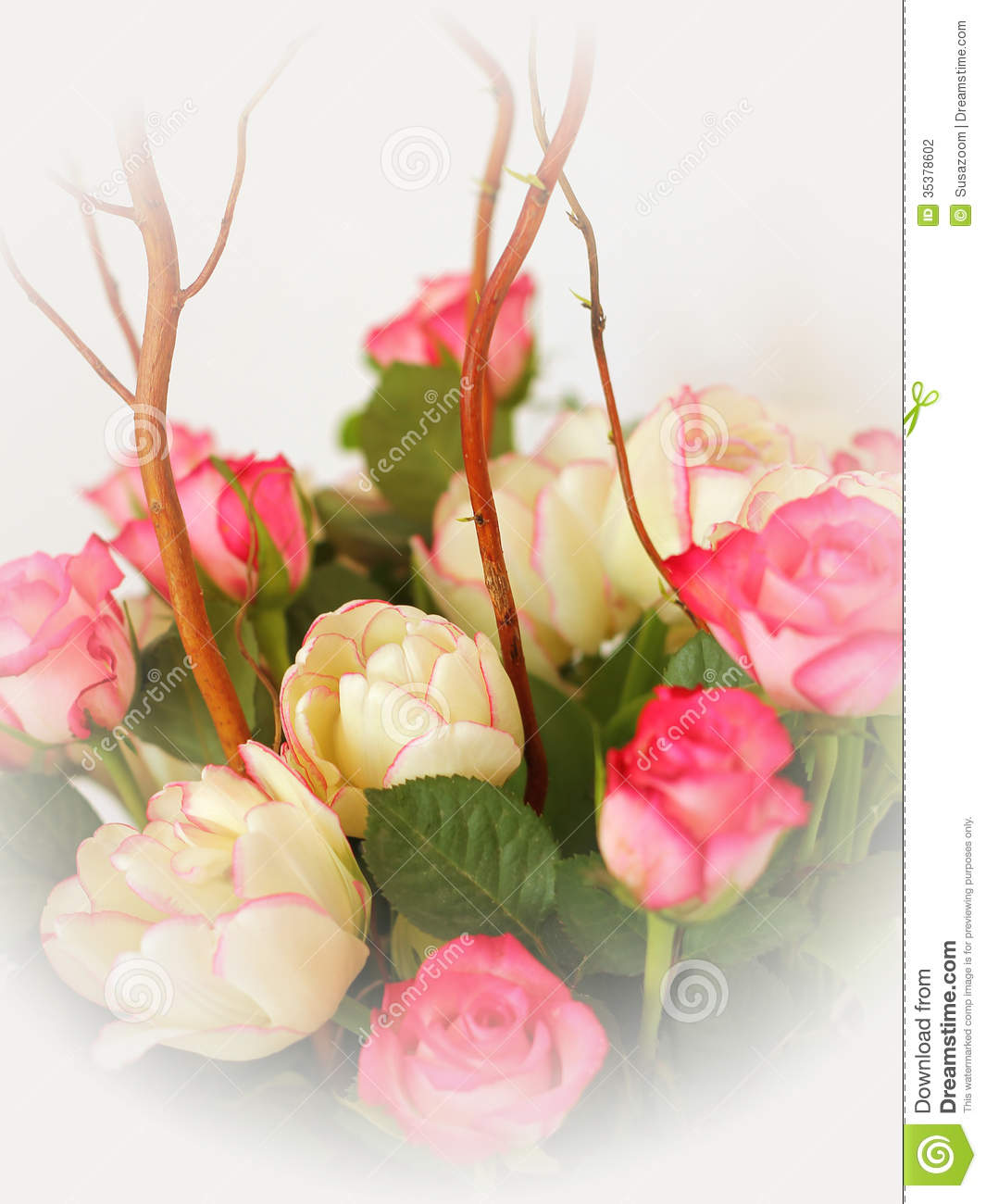 Pastel Colored Bouquet Of Roses And Tulips Stock Photography   Image    