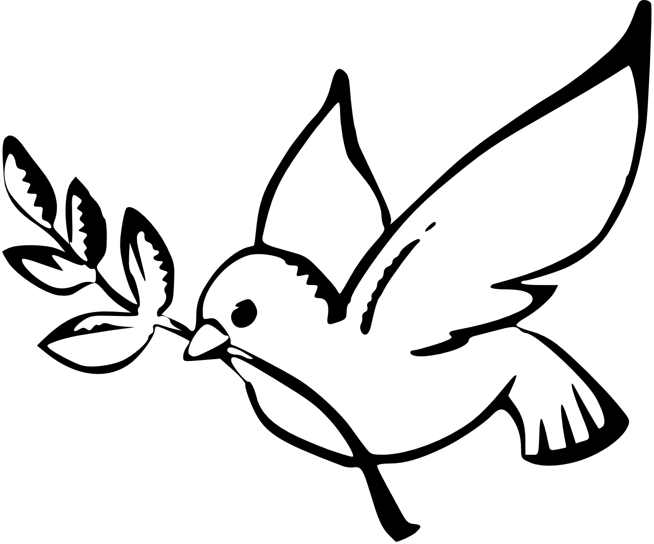 Peace Sign Clipart Black And White Dove Peace Black White Line Art
