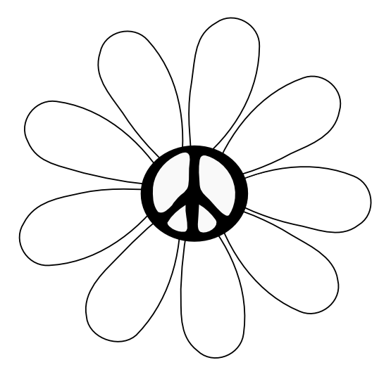 Peace Sign Clipart Black And White Peace Symbol Peace Sign Flower 29    