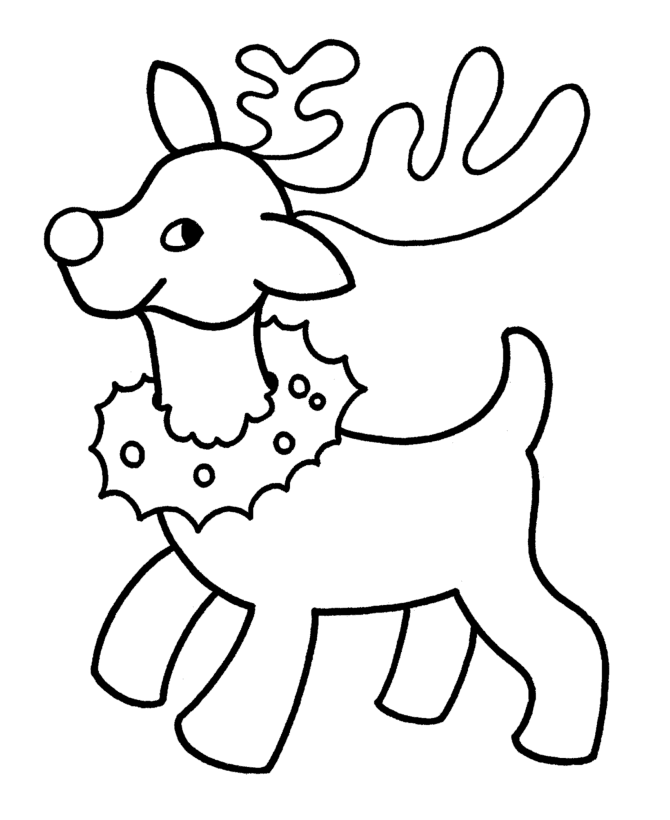 Printables  Easy Pre K Christmas Coloring Pages   Christmas Reindeer