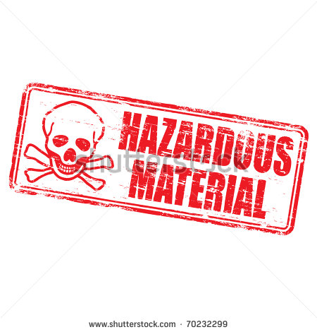 Rubber Stamp Illustration Showing Hazardous Material Text And Skull