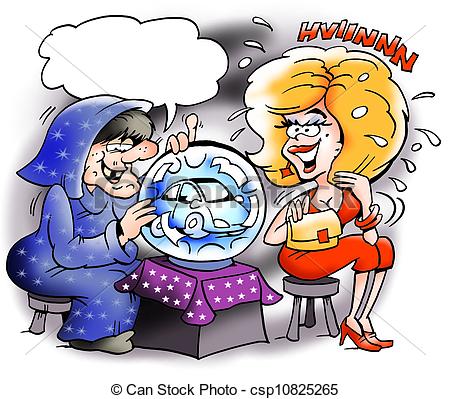 Stock Illustration Of Fortune Teller Looking Into The Crystal Ball