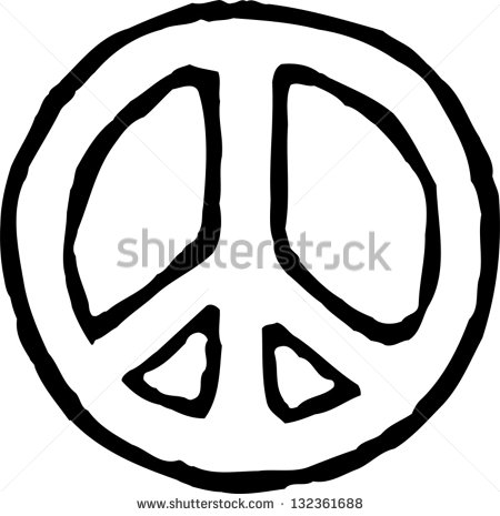 Stock Vector Black And White Vector Illustration Of Peace Sign