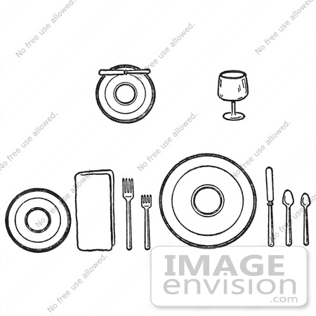     Table In Black And White   Royalty Free Vector Clipart By Jvpd Jpg