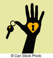 Take The Key For My Heart  Vector Illustration