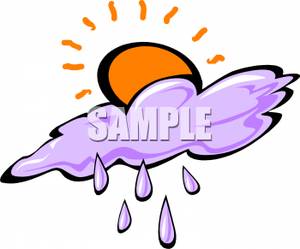 The Sun Behind A Rain Cloud   Royalty Free Clipart Picture