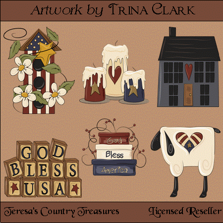 Trina Clark Designs   Teresas Country Treasures Clipart Printables