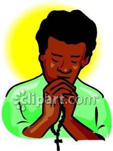 African American Praying Clip Art