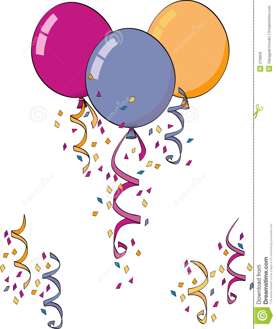 Balloons And Confetti Clipart