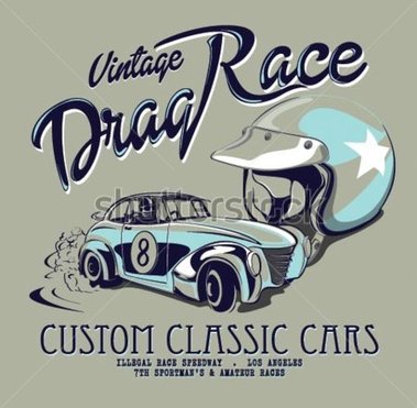 Car For Printing Vector Old School Race Poster Retro Drag Race Car