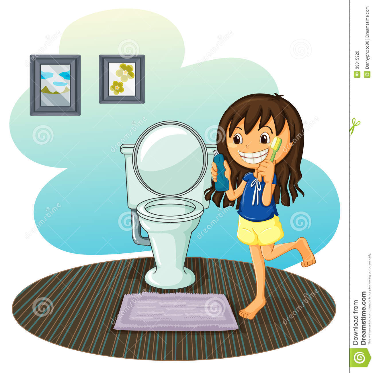 Cleaning Living Room Clipart A Girl In The Comfort Room