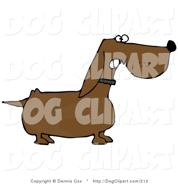 Clip Art Of A Mean Aggressive Wiener Dog Growling And Facing Right By    