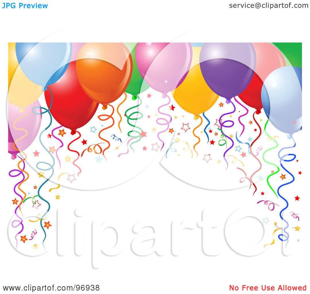 Clipart Illustration Of An Arch Of Colorful Birthday Party Balloons