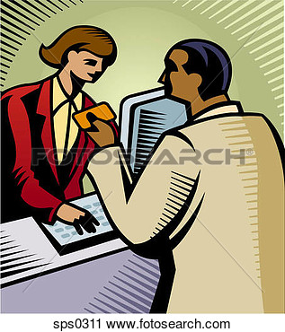 Clipart Of A Man Making A Purchase With A Credit Card Sps0311   Search    
