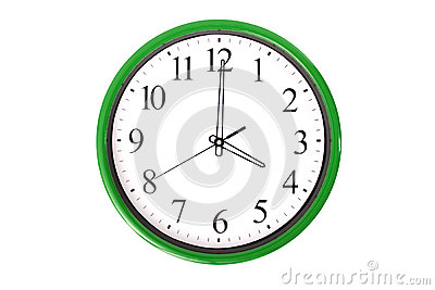 Clock From A Serie Showing 4 O Clock  Isolated On A White Background