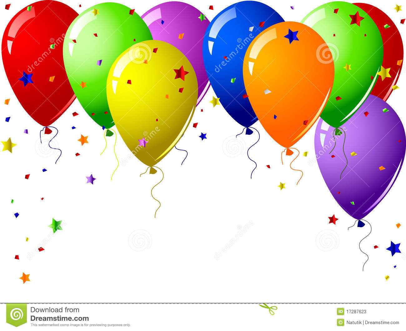 Confetti And Balloons Clipart Colorful Balloons And Confetti