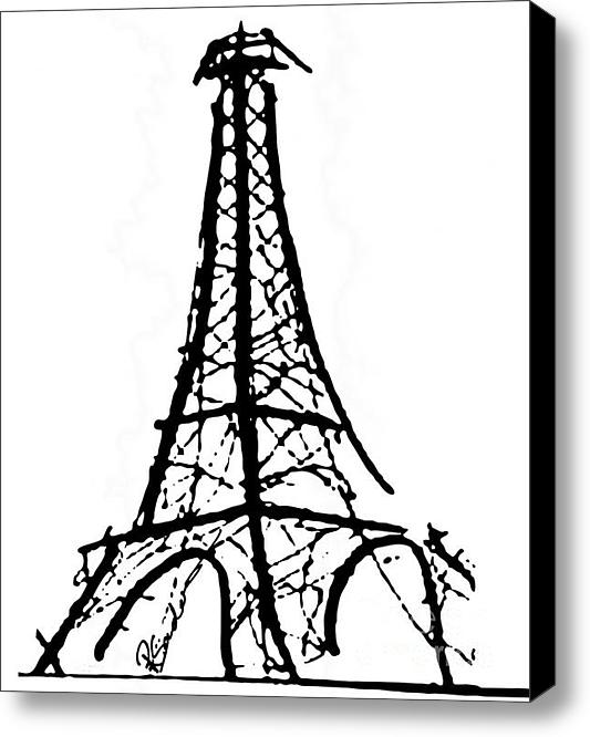 Eiffel Tower Black And White Stretched Canvas Print   Canvas Art    