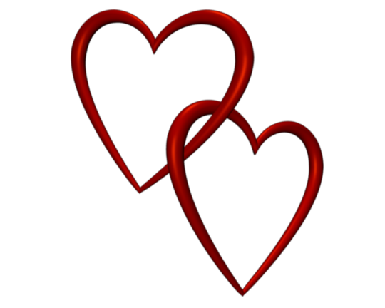 Entangled Red Love Hearts Transparent Background   Valentine Clip Art
