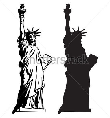     Geb Ude   Statue Of Liberty Gliederung Und Silhouette Vektor