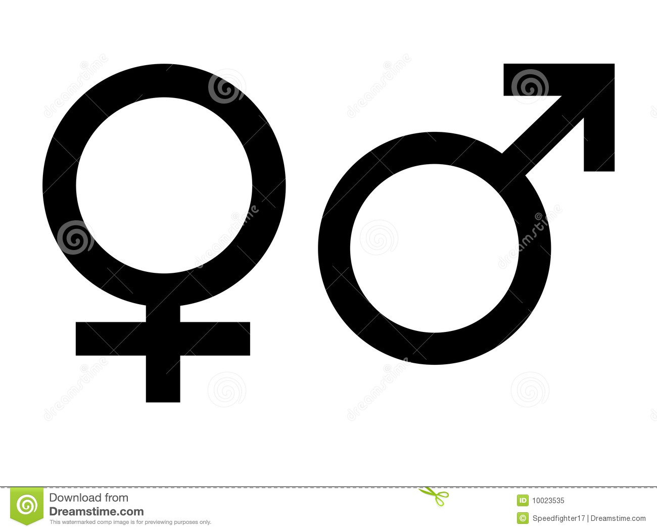 Male And Female Gender Symbols Isolated On White Background 