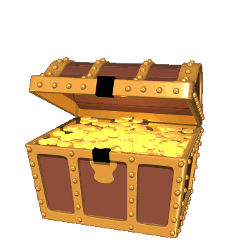 Moving Animated Piggy Bank Pot Of Gold Treasure Chest And Money Clip