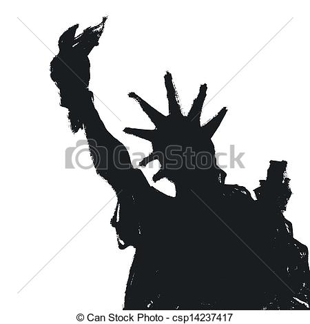 Of Statue Of Liberty Silhouette Vector Csp14237417   Search Clipart    