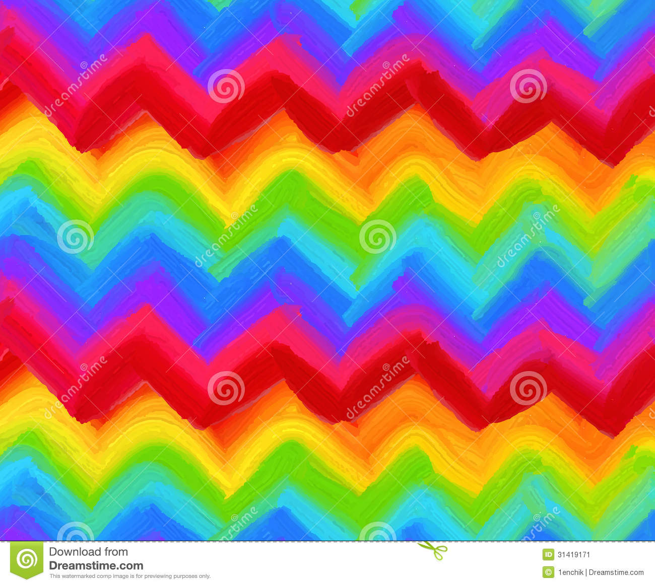 Oil Painting Vector Rainbow Zigzag Pattern Stock Image   Image    