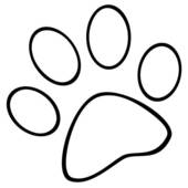 Outlined Paw Print   Royalty Free Clip Art