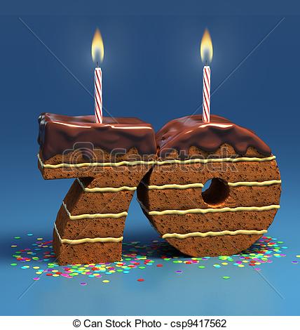 Photo Of Number 70 Shaped Birthday Cake   Chocolate Birthday Cake    