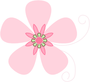Pink Brown Flower Clip Art Image   Pale Pink Flower With A Darker Pink