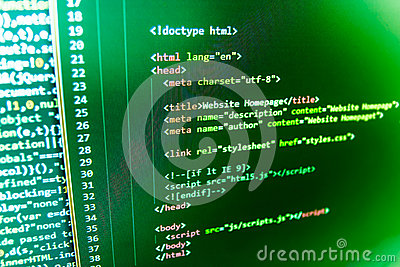 Programming Coding Source Code Screen  Stock Illustration   Image