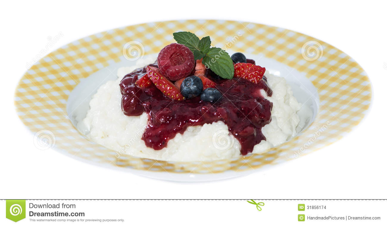 Rice Pudding With Fruits  On White  Stock Images   Image  31856174
