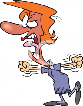 Royalty Free Clip Art Image  Angry Woman With A Red Face