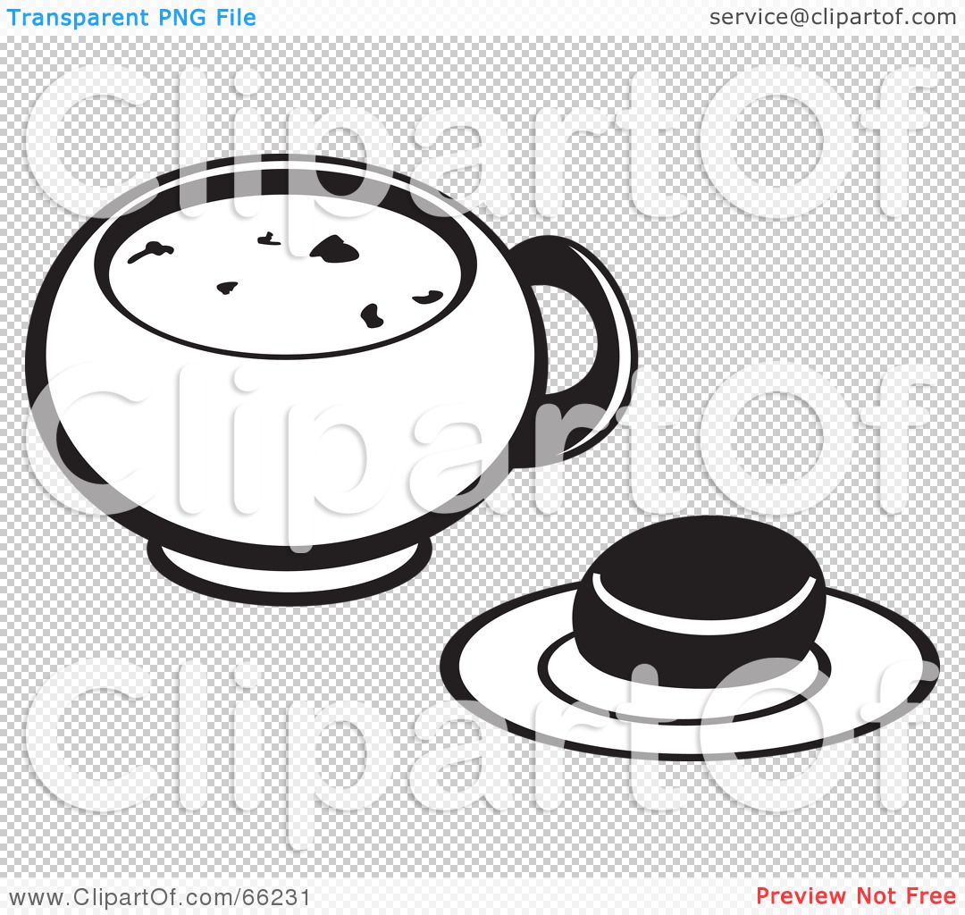 Royalty Free  Rf  Clipart Illustration Of A Black And White Bowl Of