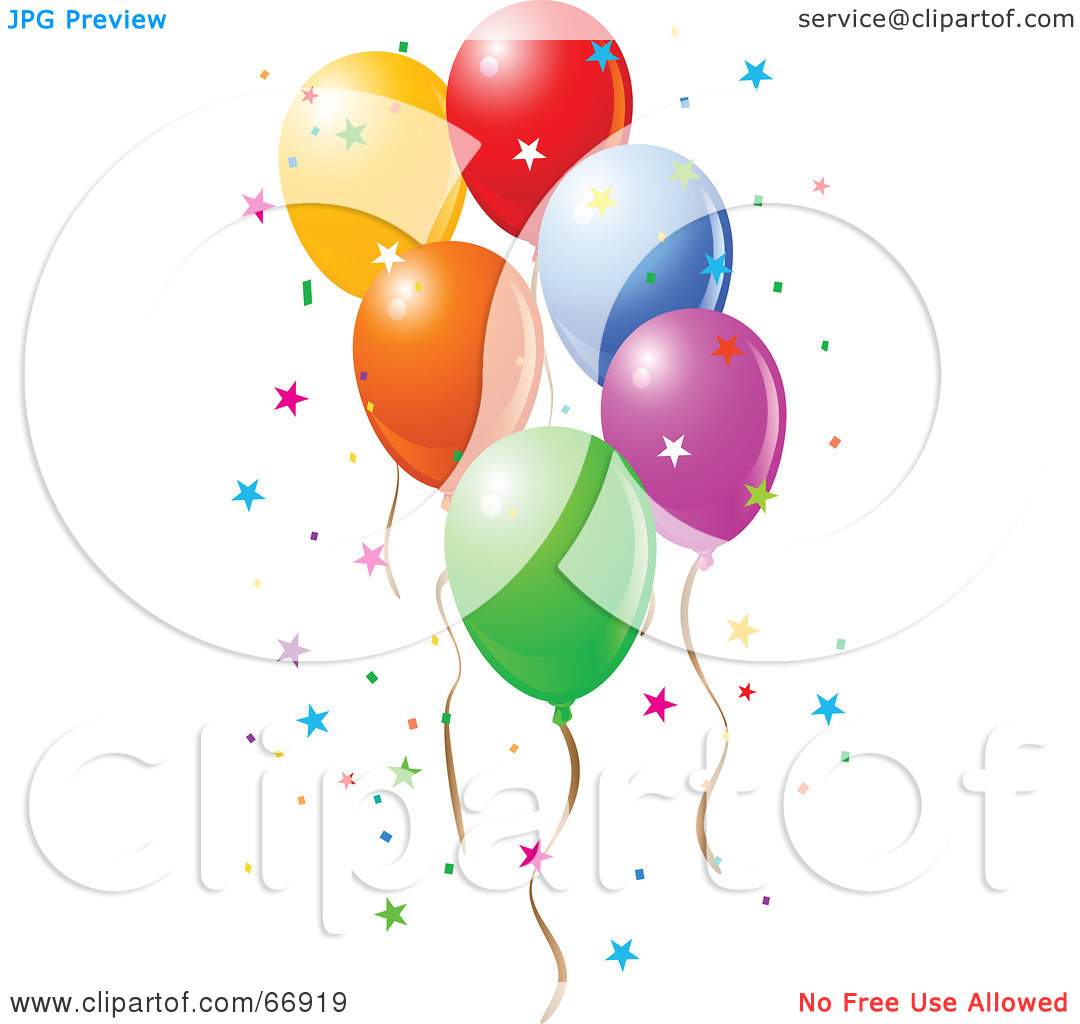 Royalty Free  Rf  Clipart Illustration Of Colorful Party Balloons