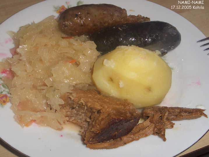 Sauerkraut Black And White Pudding  Same Thing One With And The