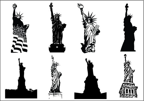 Statue Of Liberty Silhouette Clip Art Pack   Silhouette Clip