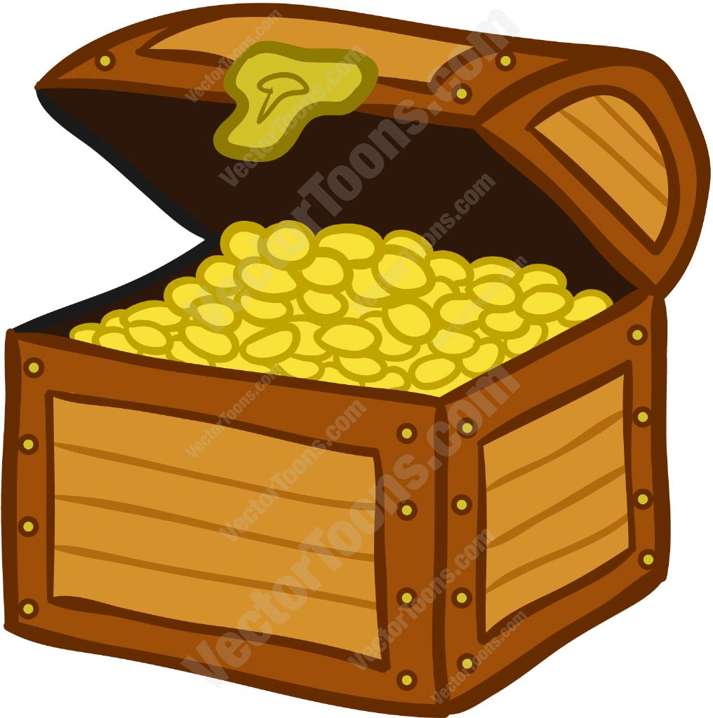 Treasure Chest Filled With Gold Coins