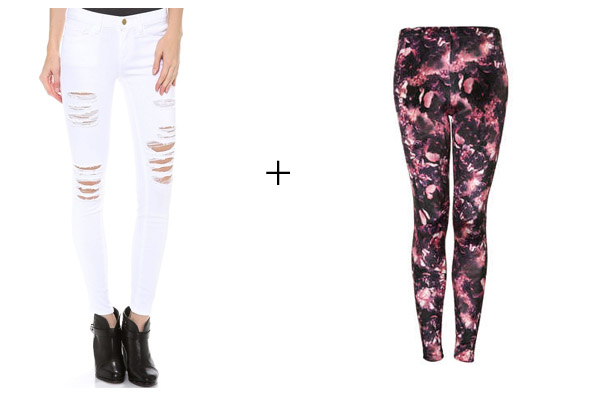 White Ripped Skinny Jeans For Girls Frame Denim Le Color Rip