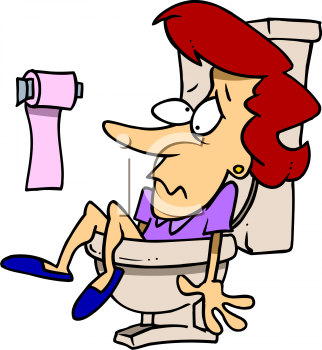 Woman Who Fell Into A Toilet   Royalty Free Clip Art Image