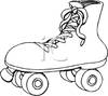 Black And White Roller Skate   Royalty Free Clipart Picture