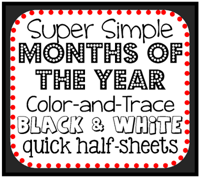 Black And White Teacher Color And Trace January February March April