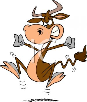 Cartoon Clipart Picture Of A Bull Throwing A Fit   Animalclipart Net