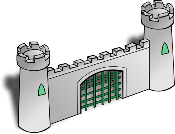Castle Gate Iron Watch Tower Vector Clip Art